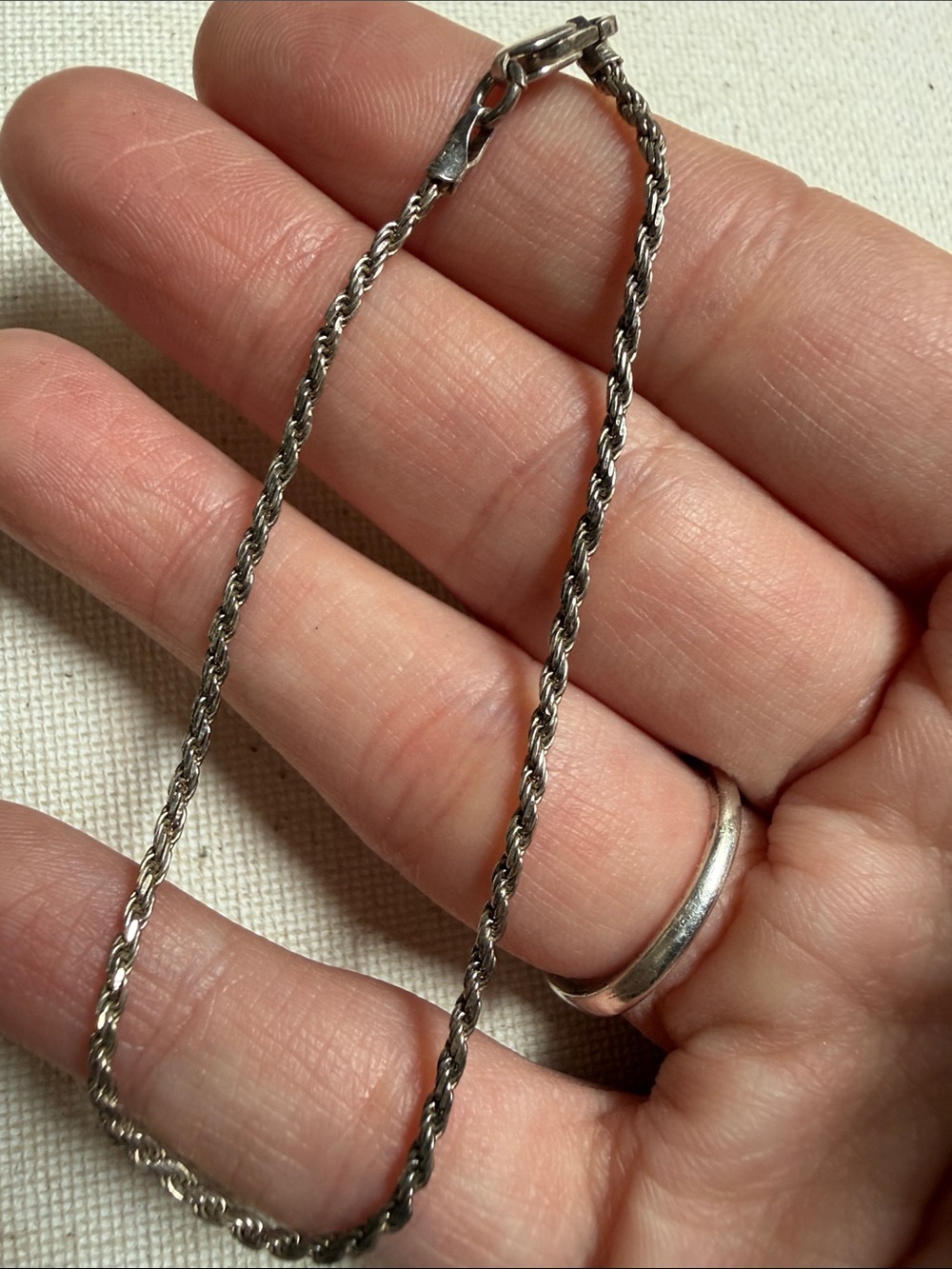 Classic Sterling Silver 925 7in Rope Chain Bracelet - Picture 6 of 8